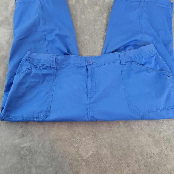 Style Co Womens Pants 20W Plus Capri Cargo Blue Zip Fly Tied Hems BLU192E - Picture 3 of 9